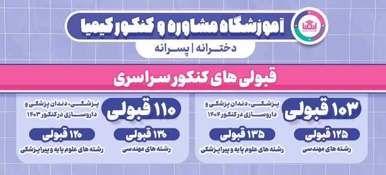قبولی های آموزشگاه کیمیا